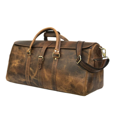 Camelide Hunter Brown Leather Weekender Bag